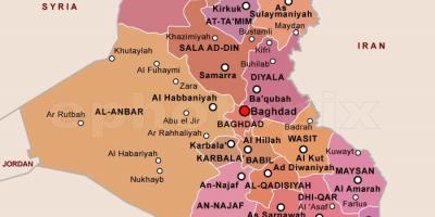 Mapa Iráku státy