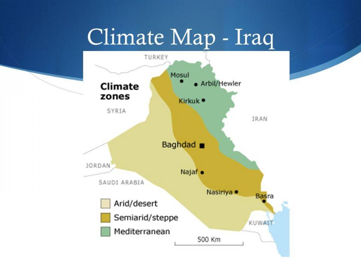 Mapa Iráku klimatu