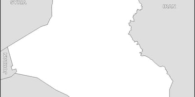 Mapa Iráku prázdné